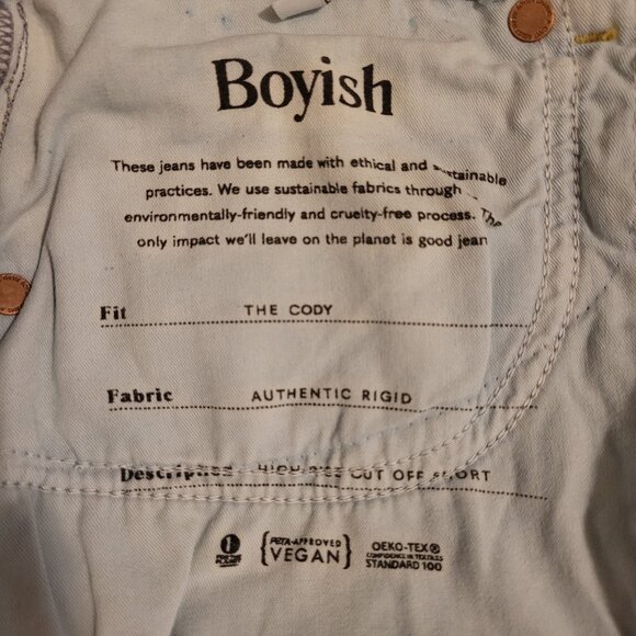 Boyish The Cody High Rise Jean Shorts Size 28 - Picture 4 of 12